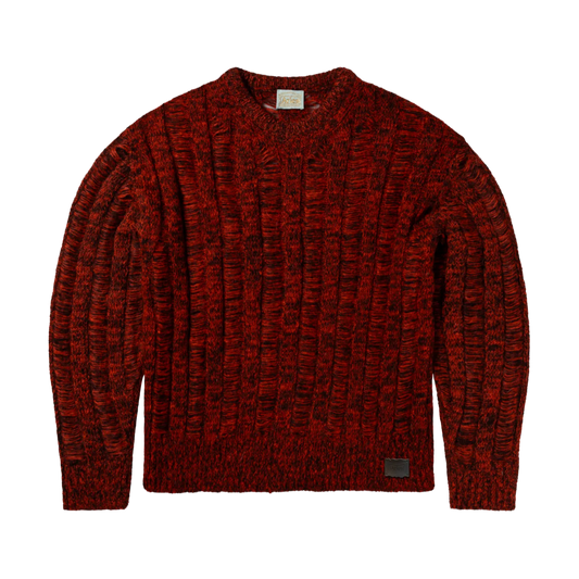Laddered Mohair Sweater Red - ARIES 正面
