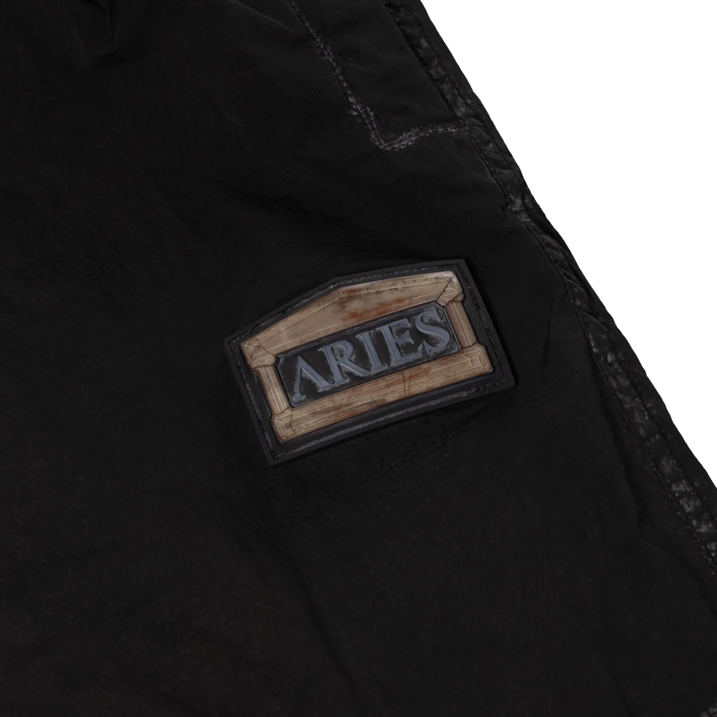 Rag Dye Windcheater Pant Brown - ARIES ロゴのディテール
