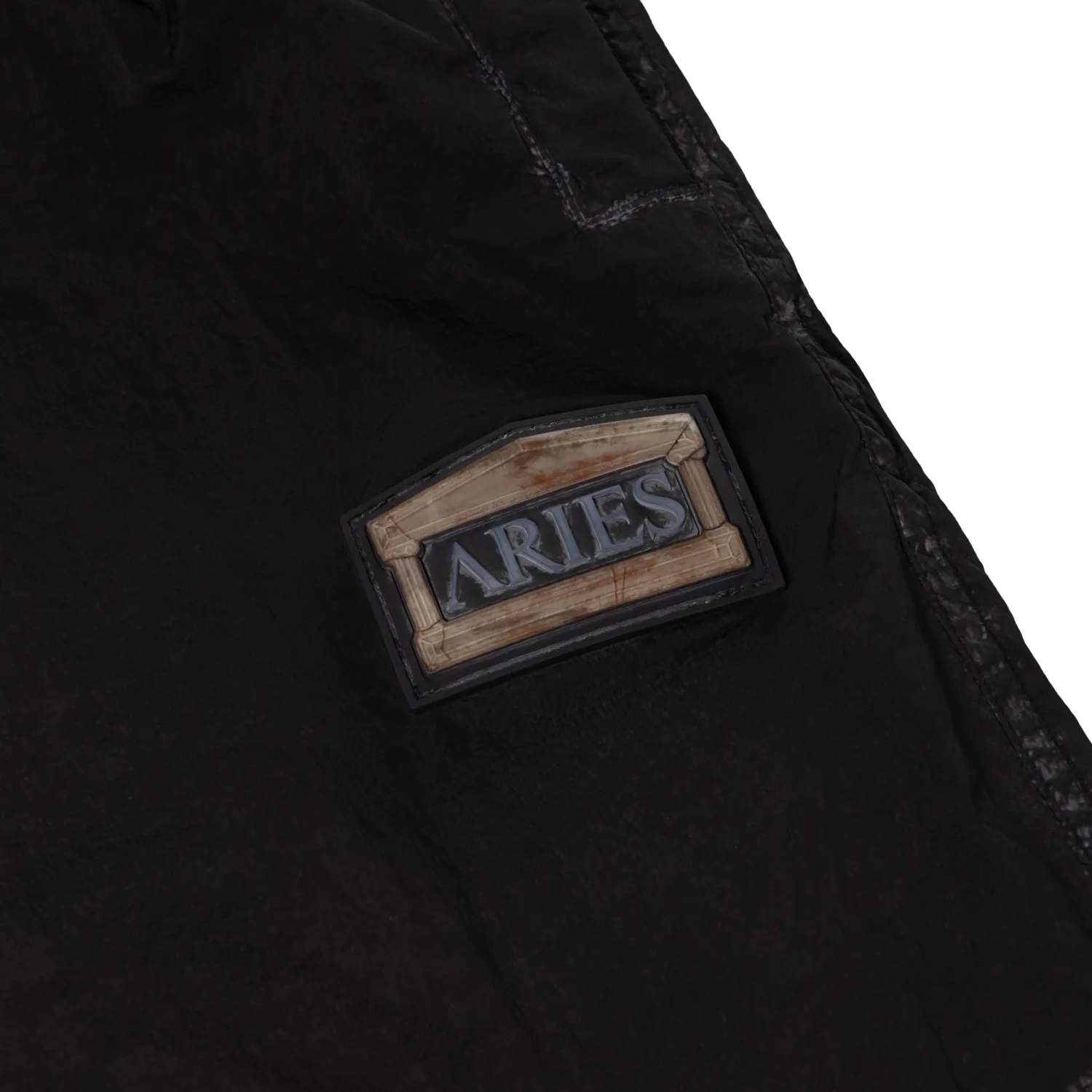 Rag Dye Windcheater Pant Brown - ARIES ロゴのディテール