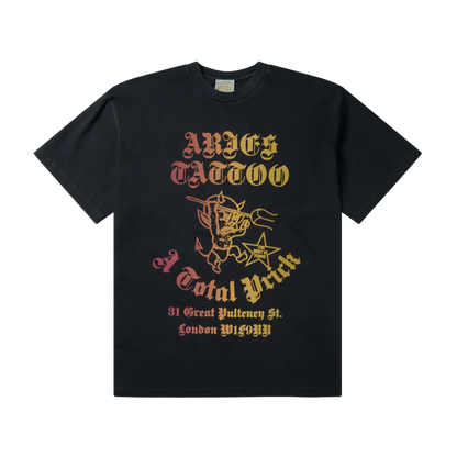 Faded Tattoo Shop SS Tee Black - ARIES 正面