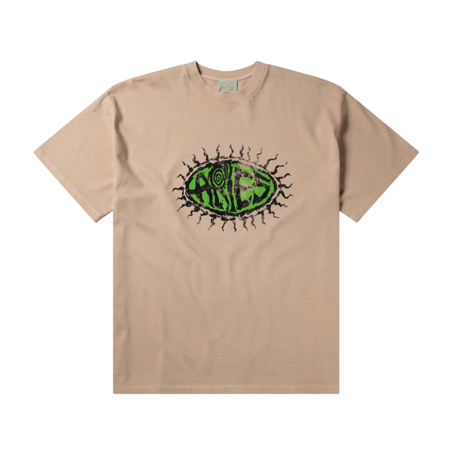 Faded Grunge SS Tee Beige - ARIES 正面