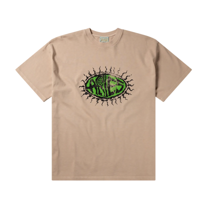 Faded Grunge SS Tee Beige - ARIES 正面