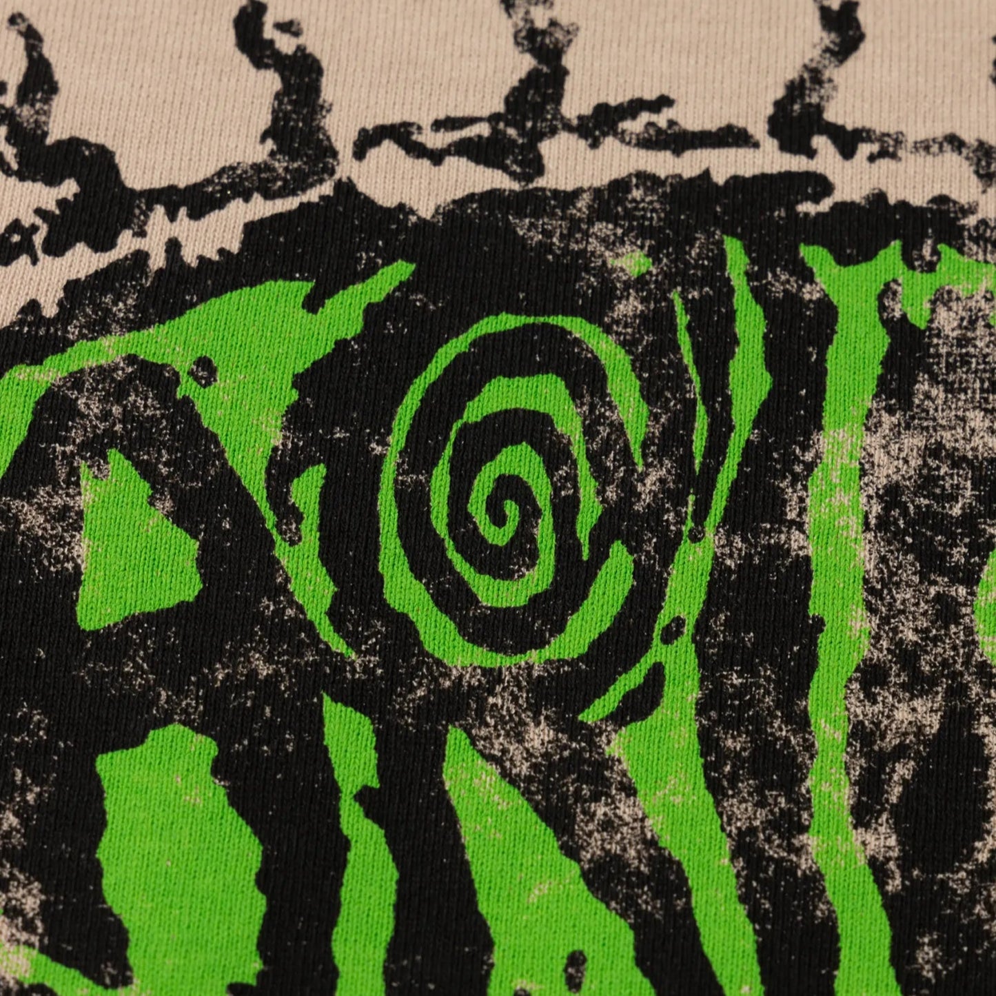 Faded Grunge SS Tee Beige - ARIES ロゴ部分のディテール