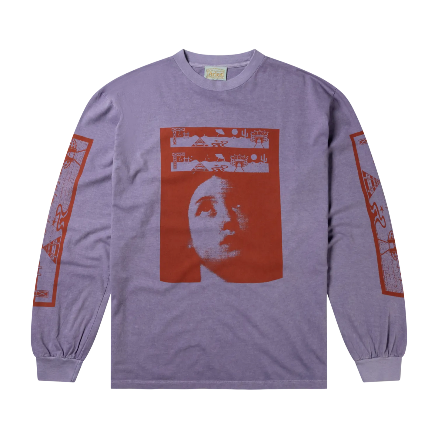Faded Wingdings LS Tee Purple - ARIES 正面