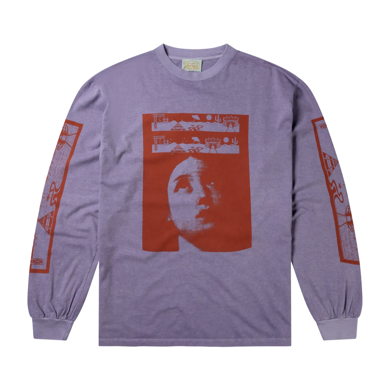 Faded Wingdings LS Tee Purple - ARIES 正面