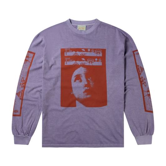 Faded Wingdings LS Tee Purple - ARIES 正面