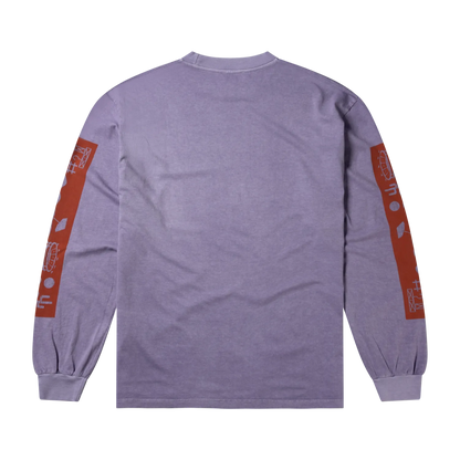 Faded Wingdings LS Tee Purple - ARIES 背面