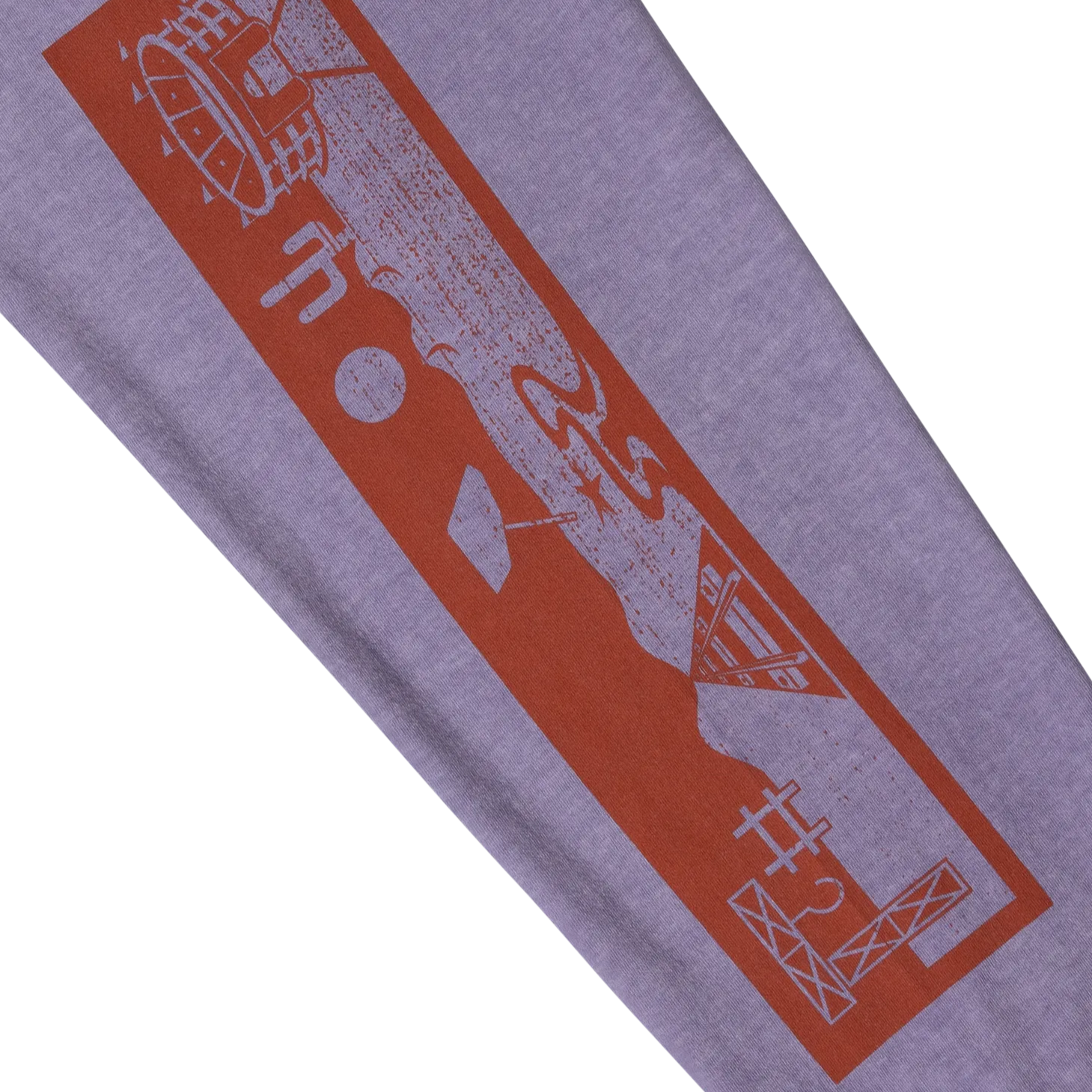 Faded Wingdings LS Tee Purple - ARIES 袖部分のロゴディテール