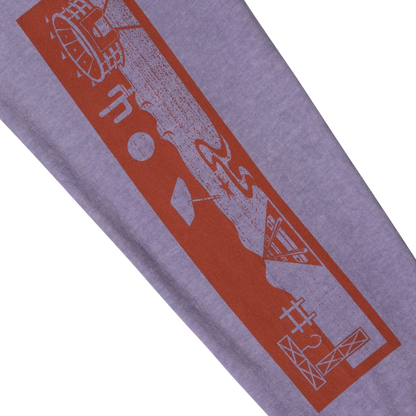 Faded Wingdings LS Tee Purple - ARIES 袖部分のロゴディテール