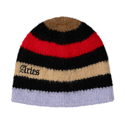 Brushed Stripe Beanie Multi - ARIES 正面