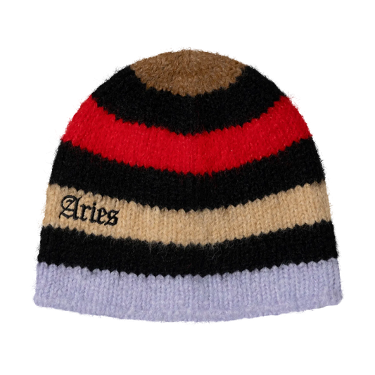 Brushed Stripe Beanie Multi - ARIES 正面
