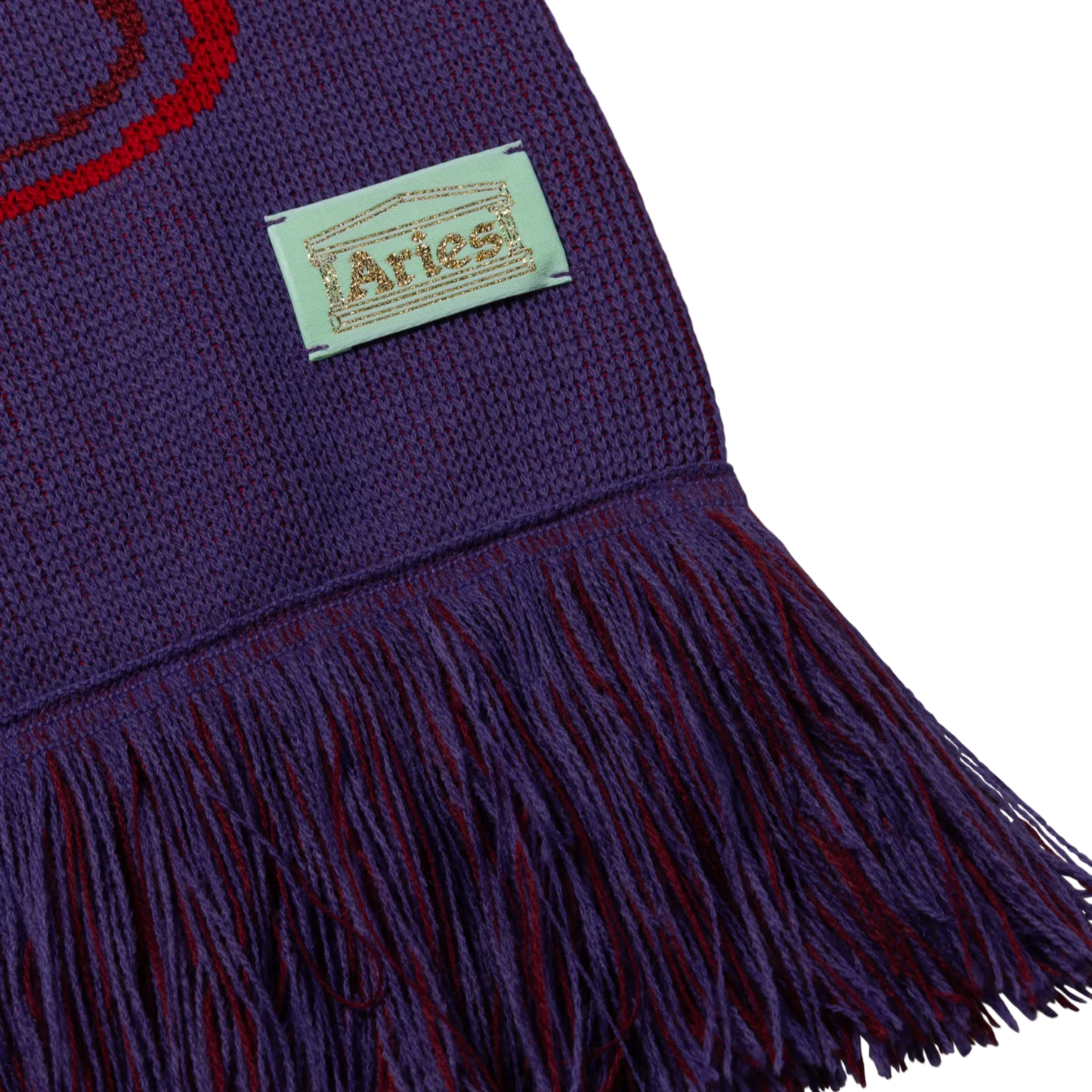 Column Scarf Purple - ARIES ロゴ部分のディテール