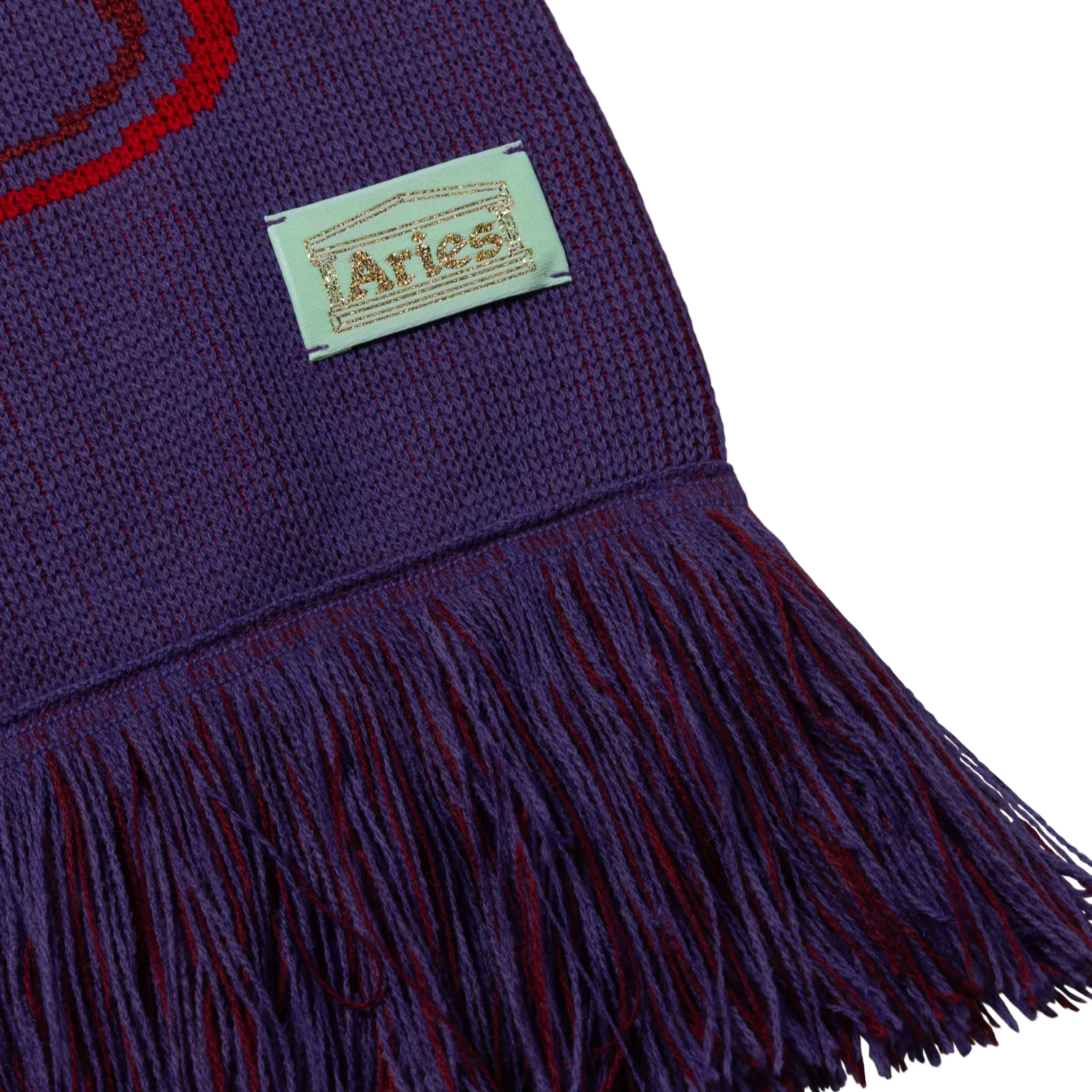 Column Scarf Purple - ARIES ロゴ部分のディテール