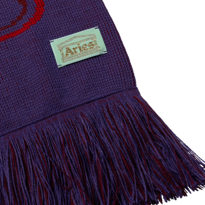 Column Scarf Purple - ARIES ロゴ部分のディテール