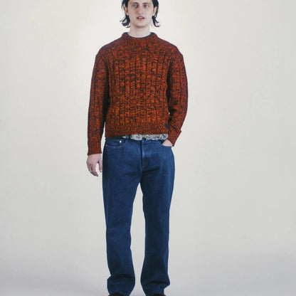 Laddered Mohair Sweater Red - ARIES 着用正面