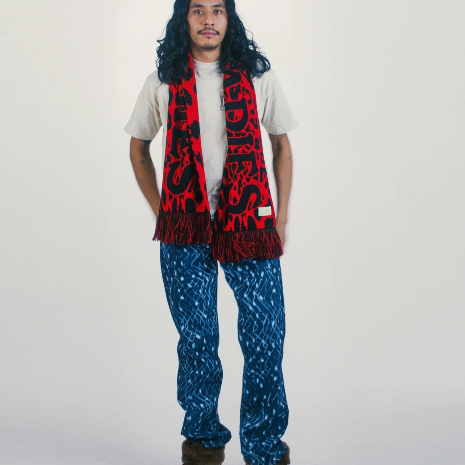 ARIES J'Adoro Aries Leopard Scarf Red - ARIES 着用