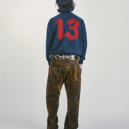 Faded Supportive Finger Raglan Sweat Black - ARIES 着用背面