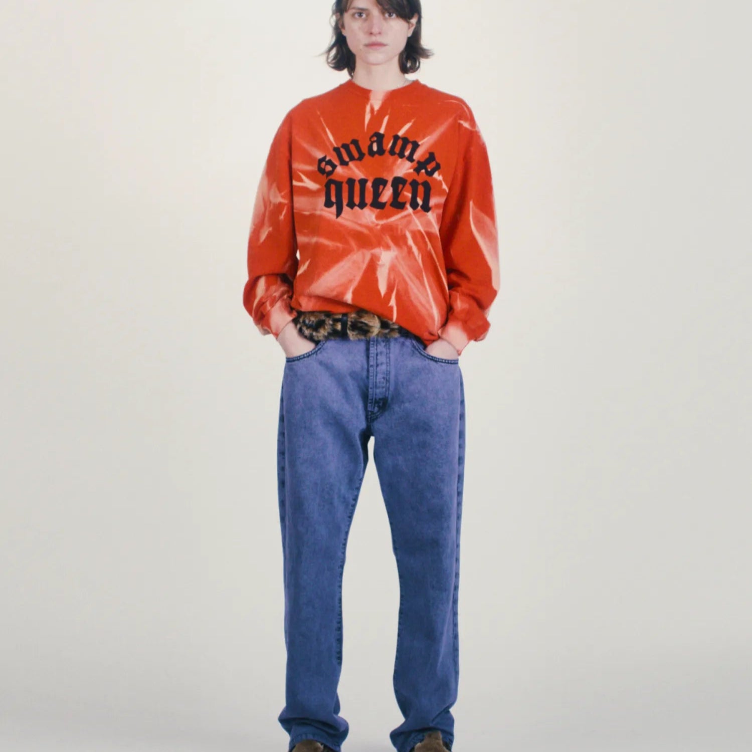 Rag Dye Swamp Queen LS Tee Multi - ARIES 着用正面