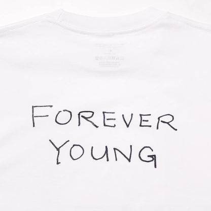 BLANK MAG Forever Young cast photo S/S Tee White 背面ロゴ