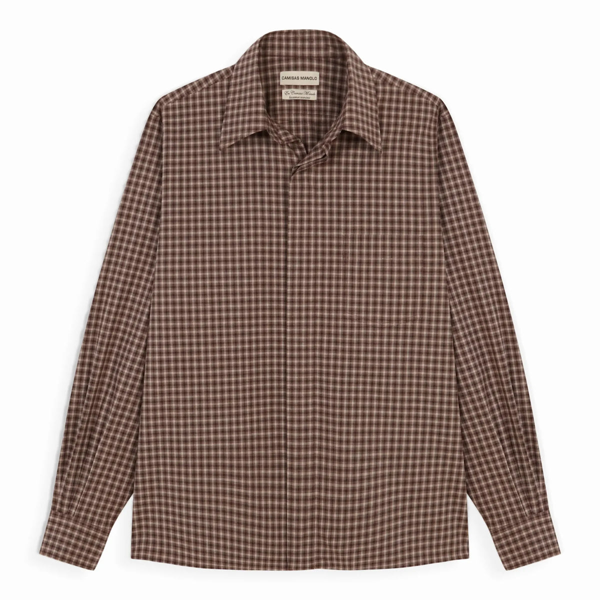 CAMISAS MANOLO（カミサス マノロ）Brown/Camel Checks Campo Shirt チェックシャツ