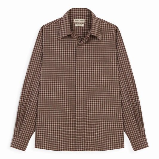 CAMISAS MANOLO（カミサス マノロ）Brown/Camel Checks Campo Shirt チェックシャツ