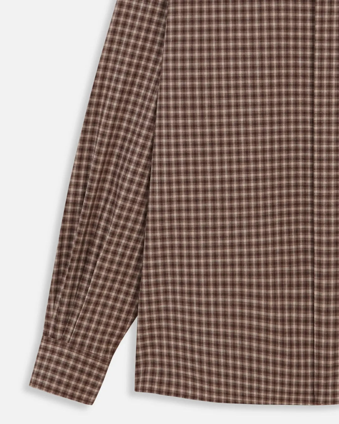 CAMISAS MANOLO Brown/Camel Checks Campo Shirt チェック柄と袖口のディテール