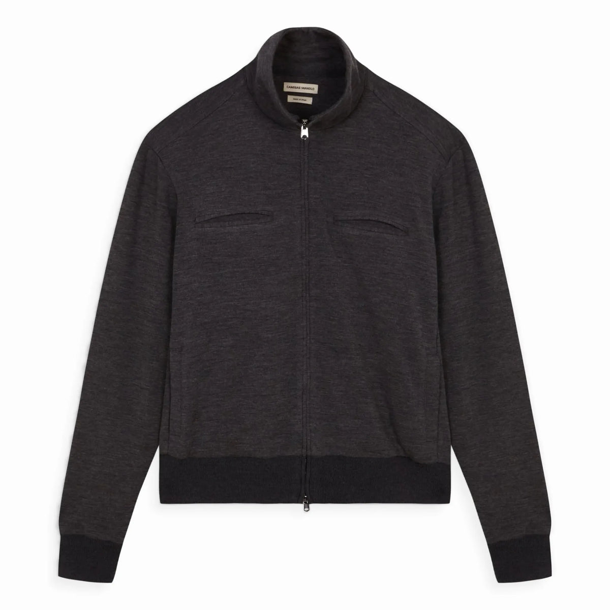 CAMISAS MANOLO（カミサス マノロ）Grey Jersey CM Jacket グレー ウールジャージー ジップジャケット 正面