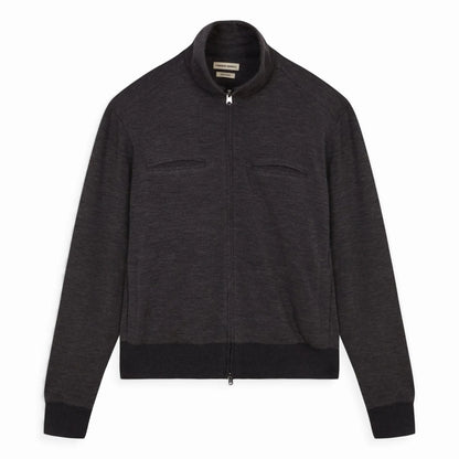 CAMISAS MANOLO（カミサス マノロ）Grey Jersey CM Jacket グレー ウールジャージー ジップジャケット 正面
