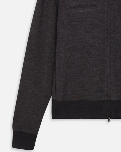 CAMISAS MANOLO（カミサス マノロ）Grey Jersey CM Jacket ウールジャージー生地と胸ポケット、袖口・裾のディテール