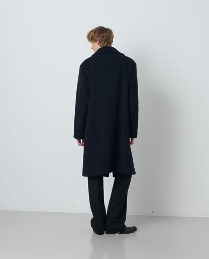 SUNFLOWER DB Over Coat Black 着用イメージ 背面