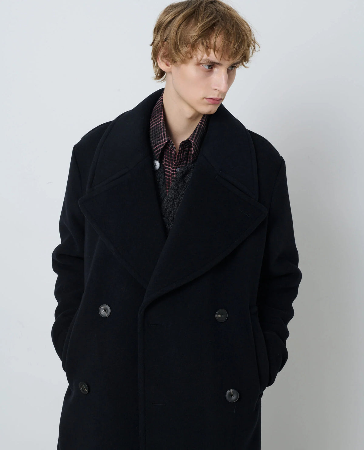 SUNFLOWER DB Over Coat Black【4227】(N)