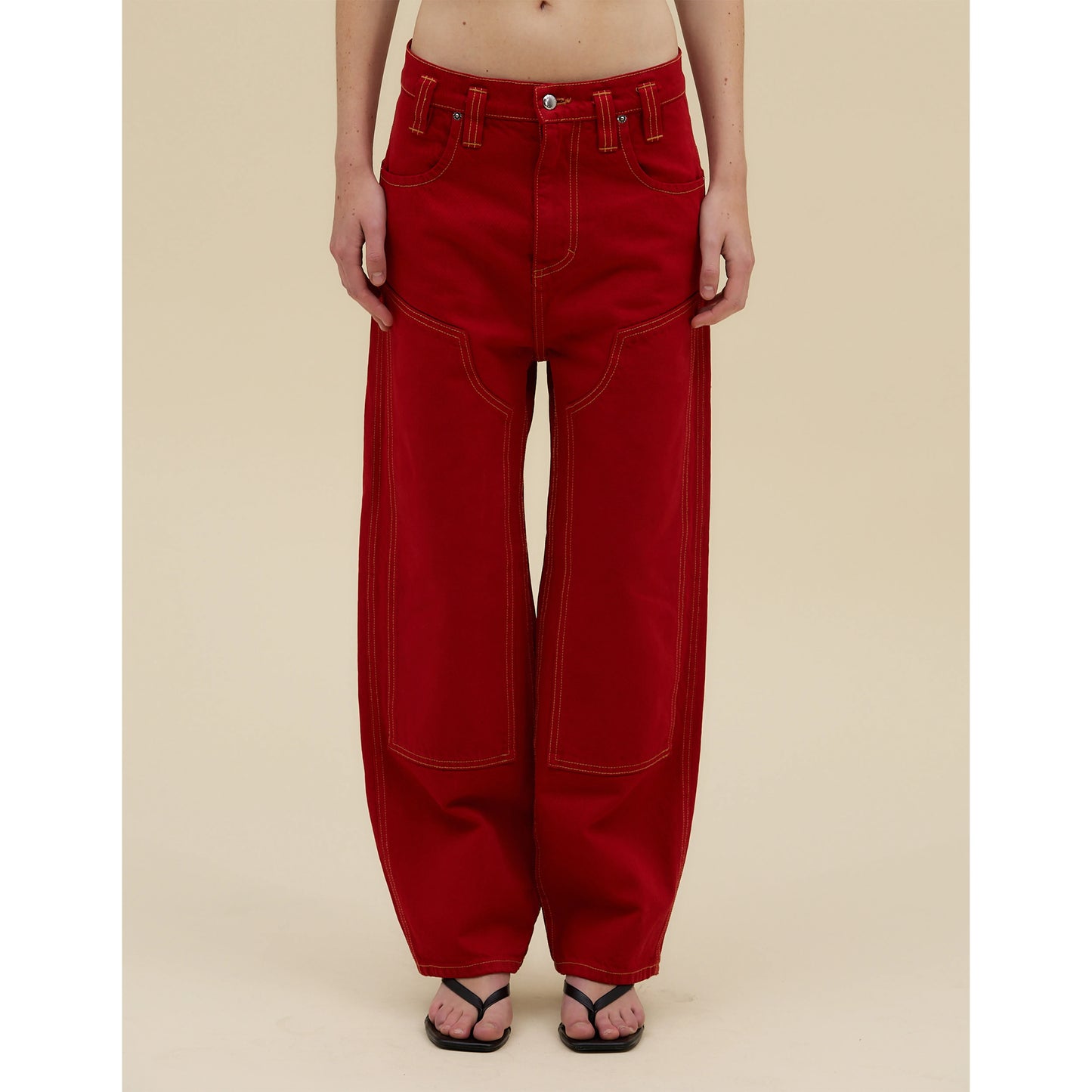 ECKHAUS LATTA DOUBLE KNEE BAGGY JEAN POPPY【1229-EL-PS26-P】