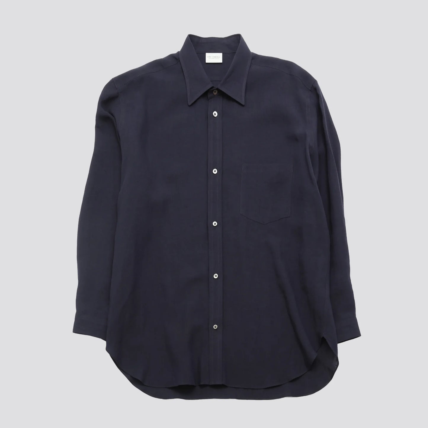 ENCOMING CLASSIC LONG SLEEVE SHIRT Navy フロントデザイン 長袖シャツ 全体ビュー