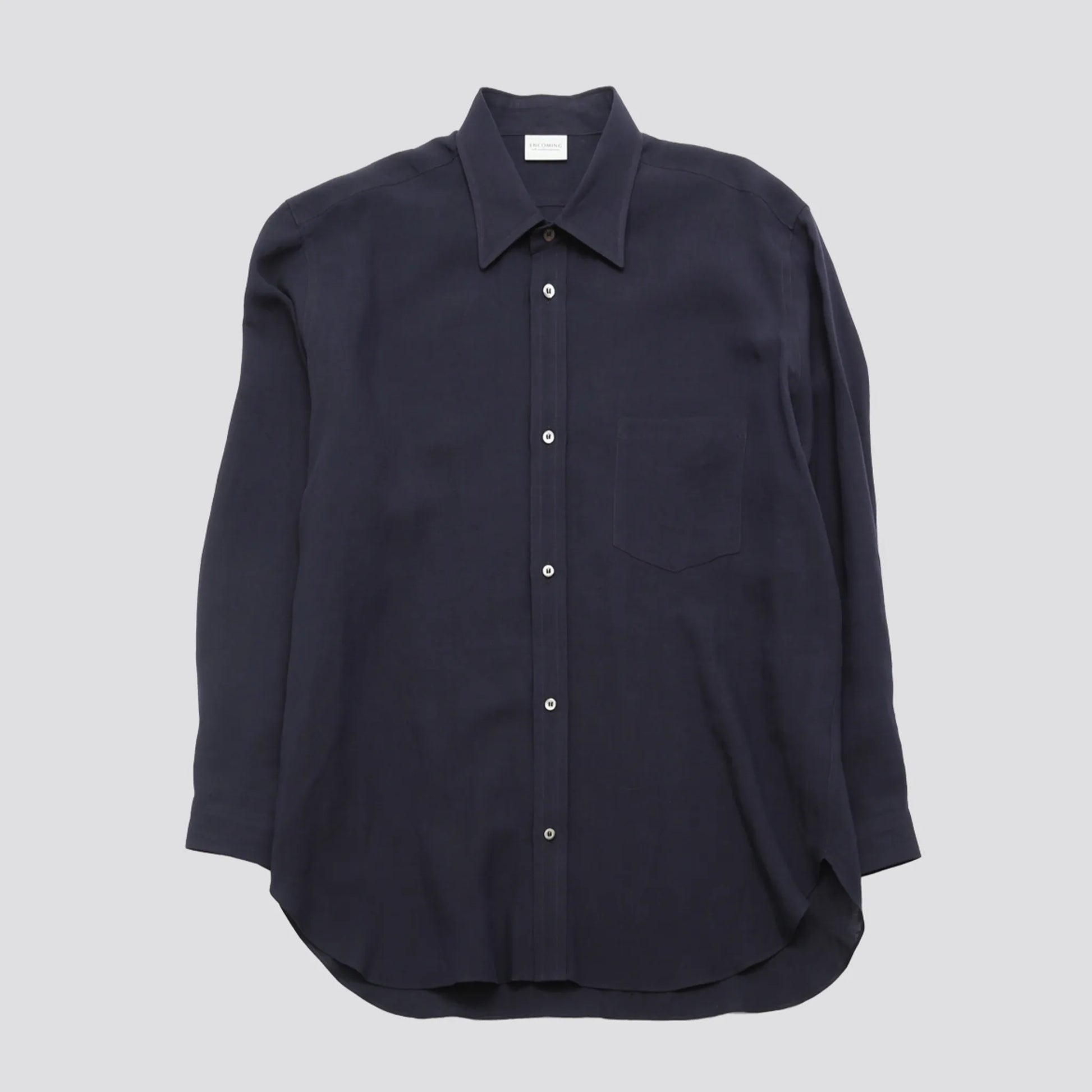 ENCOMING CLASSIC LONG SLEEVE SHIRT Navy フロントデザイン 長袖シャツ 全体ビュー