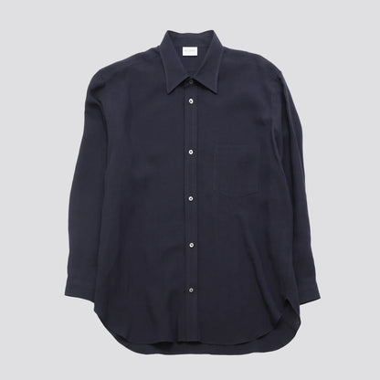 ENCOMING CLASSIC LONG SLEEVE SHIRT Navy フロントデザイン 長袖シャツ 全体ビュー