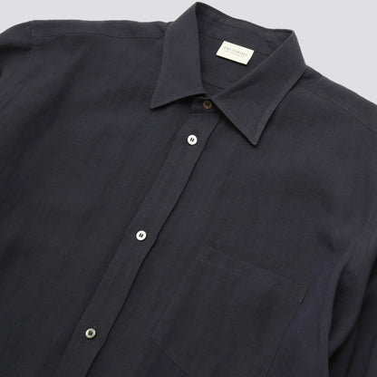ENCOMING CLASSIC LONG SLEEVE SHIRT Navy ネックディテール