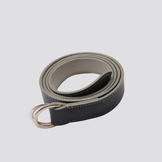 ENCOMING ENST LEATHER BELT Dark Navy フロントデザイン ベルト 全体ビュー