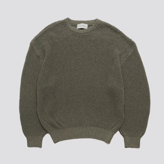 ENCOMING KNITTED SWEAT JUMPER Green フロントデザイン ニット 全体ビュー