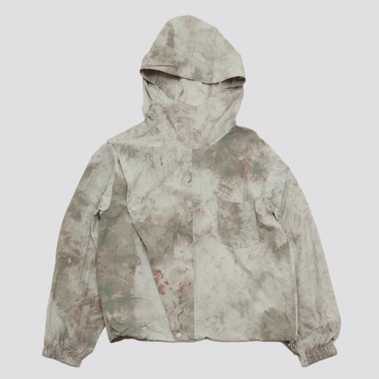 ENCOMING WRAPPED PARKA Grey Green フロントデザイン パーカー 全体ビュー