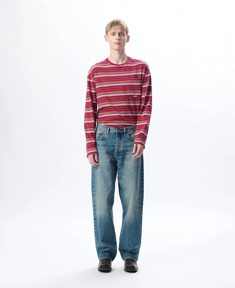 SUNFLOWER Loose Denim Dark Blue Vintage【5174-1】(N) 着用写真 正面全身