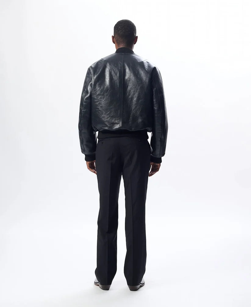 SUNFLOWER Leather Flight Jacket Black【6057】(N) 着用写真背面