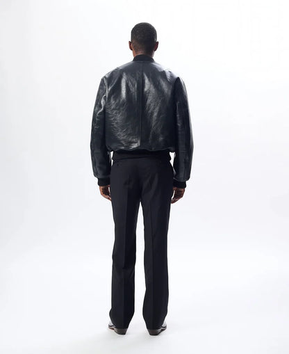 SUNFLOWER Leather Flight Jacket Black【6057】(N) 着用写真背面