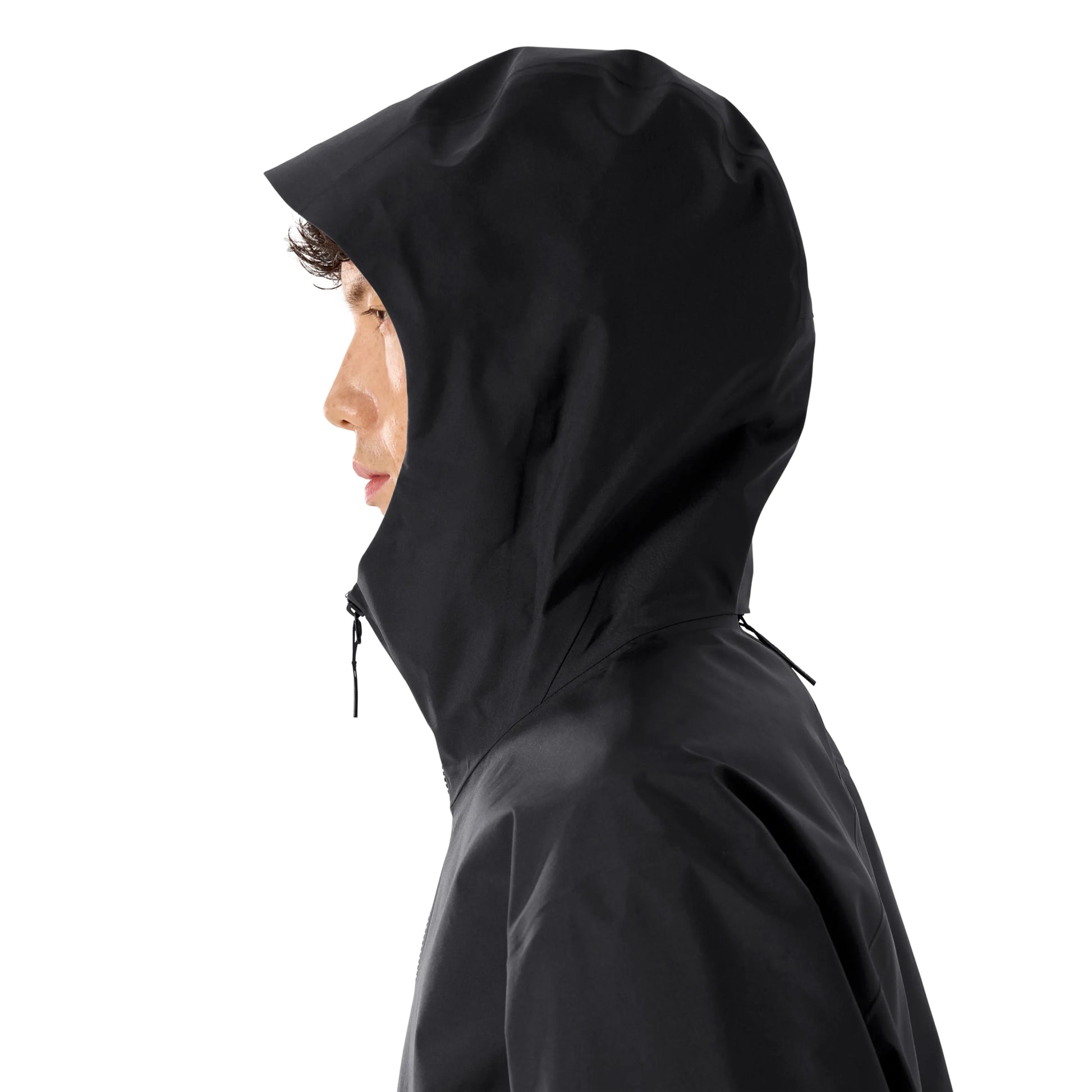 ARC'TERYX VEILANCE Arris Jacket M BLACK フード着用画像 側面