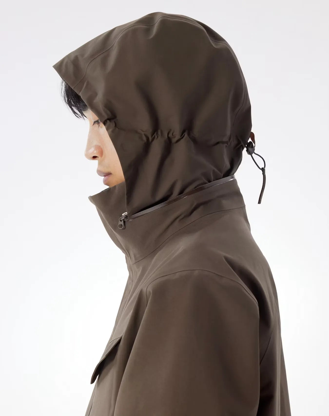 ARC'TERYX VEILANCE Field Jacket M Sable 着用イメージ フードディテール