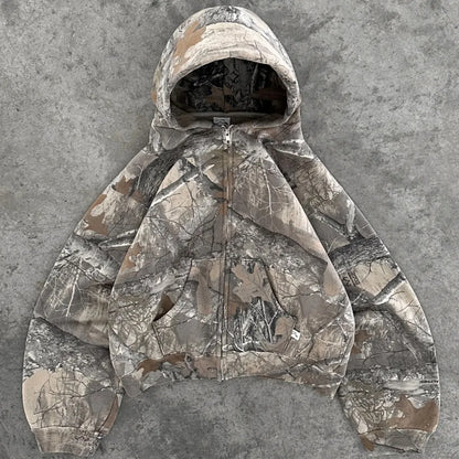 AKIMBO CLUB ZIP UP HOODIE REALTREE 正面