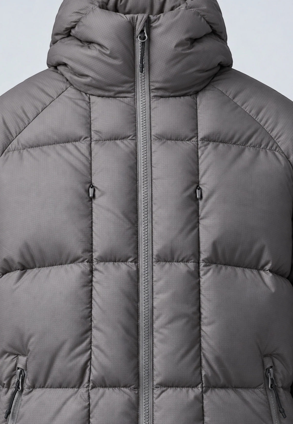 Hiking Patrol Horizon 800FP Hooded Down Jacket Slate Brown フロントジップ