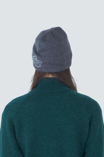 Hiking Patrol Mascot Mohair Mixed Beanie Slate Brown 着用イメージ 背面