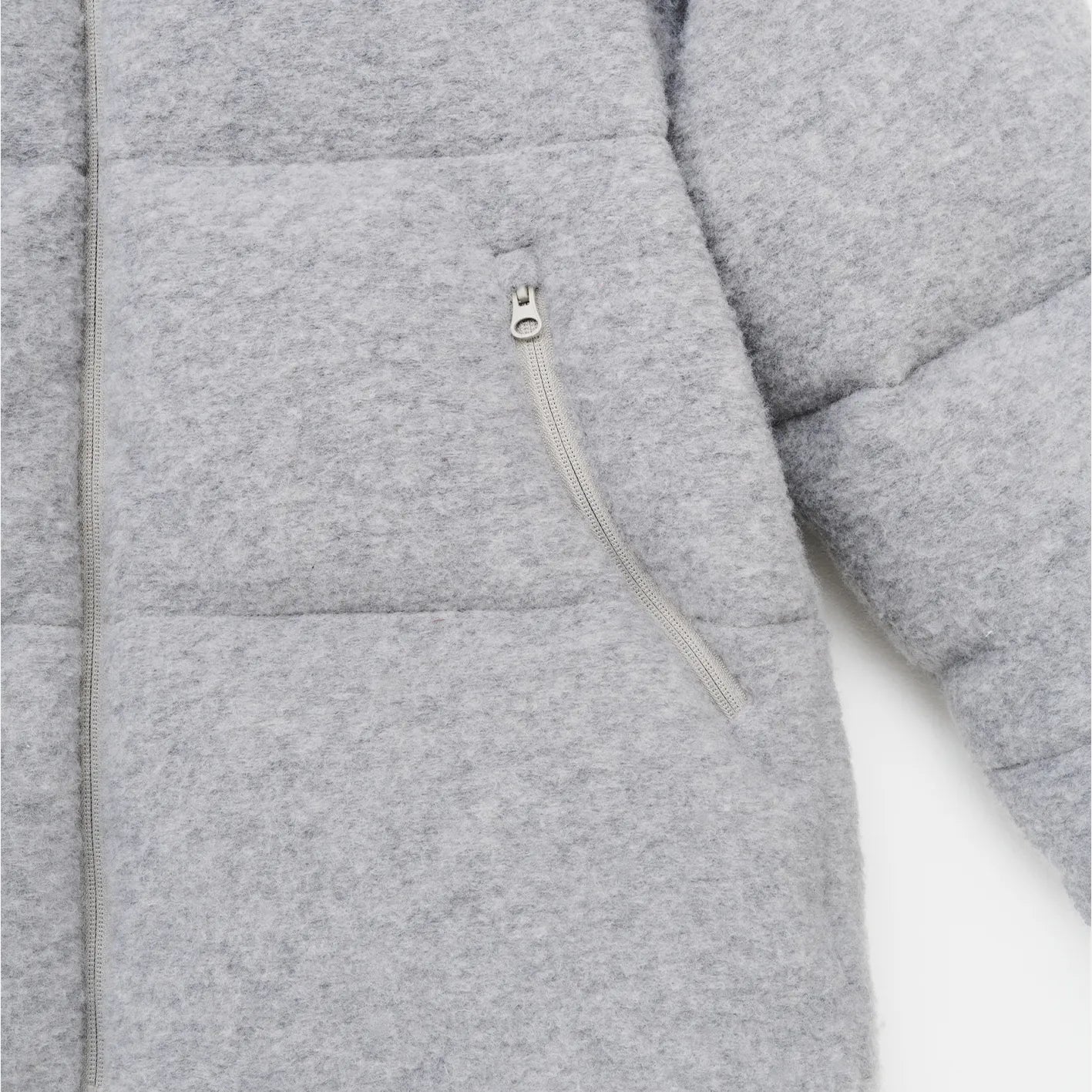 Hiking Patrol ELEMENT TEXTURE DOWN JACKET GREY ポケット部分詳細