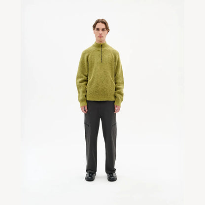 Hiking Patrol ESSENCE MOHAIR MIXED KNIT TOP YELLOW 着用イメージ 全身スタイリング
