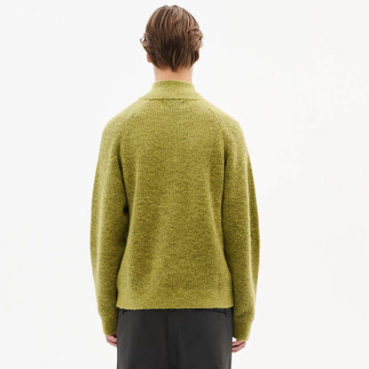 Hiking Patrol ESSENCE MOHAIR MIXED KNIT TOP YELLOW 着用イメージ 背面